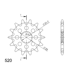 Piñón de Ataque SuperSprox Kawasaki ER-6N, Versys 650. De 15 dientes.