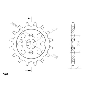 Piñón de Ataque SuperSprox KTM Duke 200, RC200. (14 dientes)