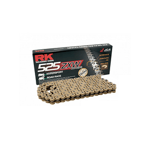 Cadena RK 525 ZXW. Dorada, Xw'ring, Remache, Japonesa (118 L - 130 L)