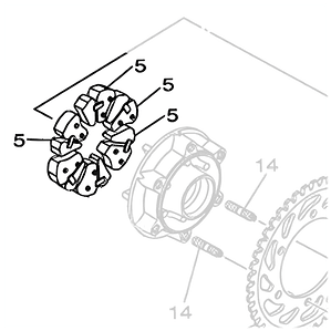 Juego de Dampers Yamaha R3, R3A, MT-03. Yamaha Genuino