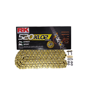 Cadena RK Takasago 520 KLO. Dorada con O'ring
