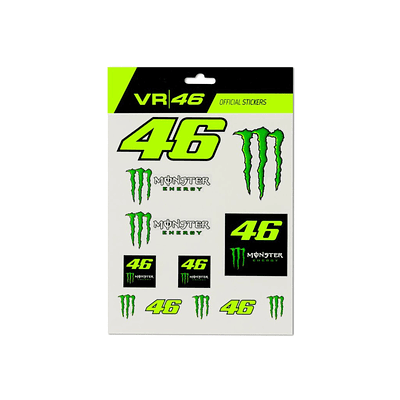Set de Stickers Monster VR46 colección 2020 de Valentino Rossi. (Tamaño Grande)