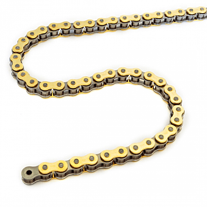 Cadena Regina Cross Supermotard 428, Reforzada, Sin O'ring, Dorada
