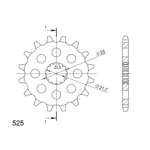 Piñón de Ataque SuperSprox Triumph Street Triple 765. 16 Dientes