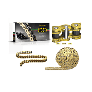 Cadena Regina Sportbike 520. Dorada, Z'ring, Remache, Italianas