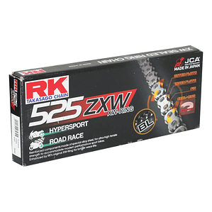 Cadena RK Takasago 525 ZXW. Black Scale, 120 L - Remache
