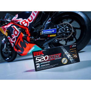 Cadena RK 520 ZXW. Dorada, Xw'ring, Remache, Japonesa