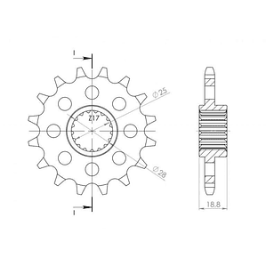 Piñón de Ataque SuperSprox BMW F850Gs. De 17 dientes.