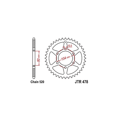 Catalina JT Sprockets Kawasaki ER-6N, Versys 650﻿. De 46 dientes