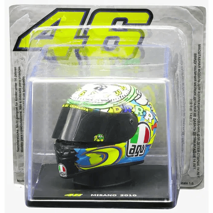 Casco AGV de Colección Valentino Rossi GP Misano 2010.  Escala 1:5 2