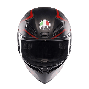 Casco AGV K1 S Sling Negro Matte / Rojo. ECE 22.06. (QR Norma Chilena)