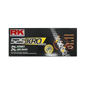 Cadena RK 525 KRO. Dorada, O'ring, Remache