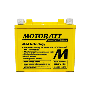 Batería Motobatt MBTX12U. Tecnología AGM (YTX12-BS)