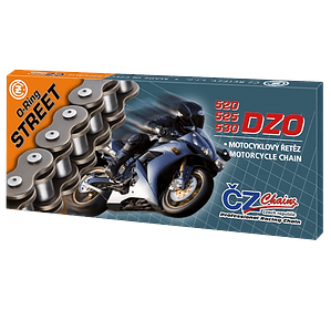 Cadena CZ Chainz 520 DZO. Gris, O'ring, Remache, 120 Eslabones 