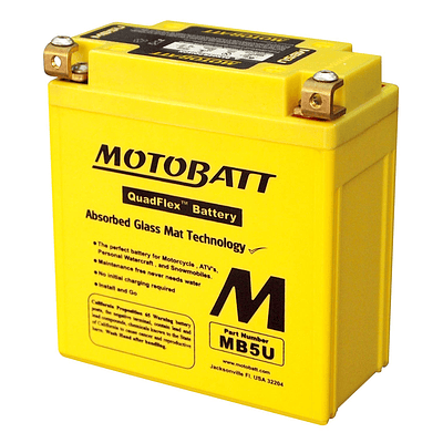 Batería Motobatt MB5U con Tecnología AGM. (12N5-3B)