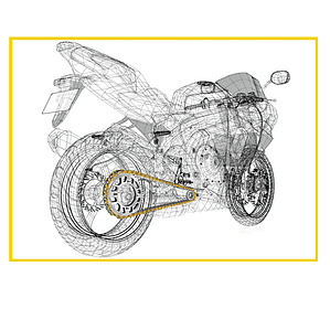 Regina Cross Supermotard 520. Reforzada, Sin O'ring, Dorada