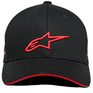 Gorra Alpinestars Rostrum Negro-Rojo (Jockey)