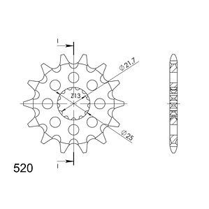 Piñón de Ataque SuperSprox Triumph Trident 660 - Tiger Sport 660. 16 Dientes
