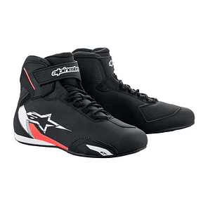 Botín Alpinestars Sektor. Negro/ Blanco/ Rojo Fluor