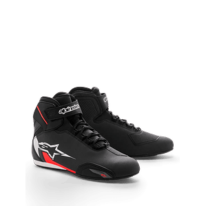 Botín Alpinestars Sektor. Negro/ Blanco/ Rojo Fluor