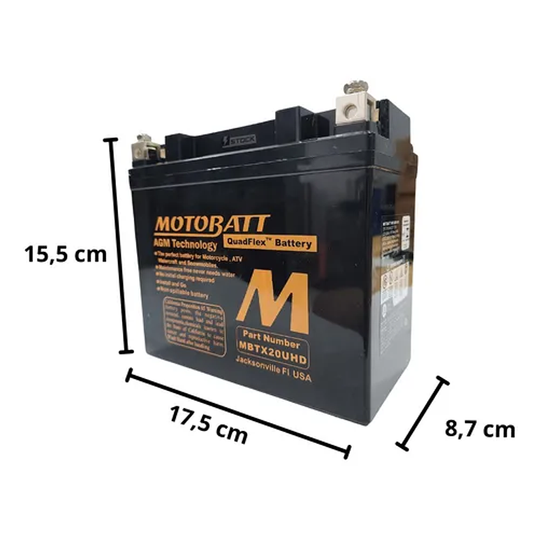 Batería Motobatt MBTX20UHD. Para Harley-Davidson 2