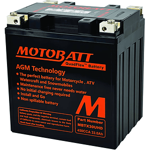 Batería Motobatt MBTX30UHD. Tecnología AGM, Heavy-Duty