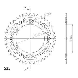 Catalina SuperSprox KTM 990, 1090 R. Acero - Aluminio. 42 Dientes