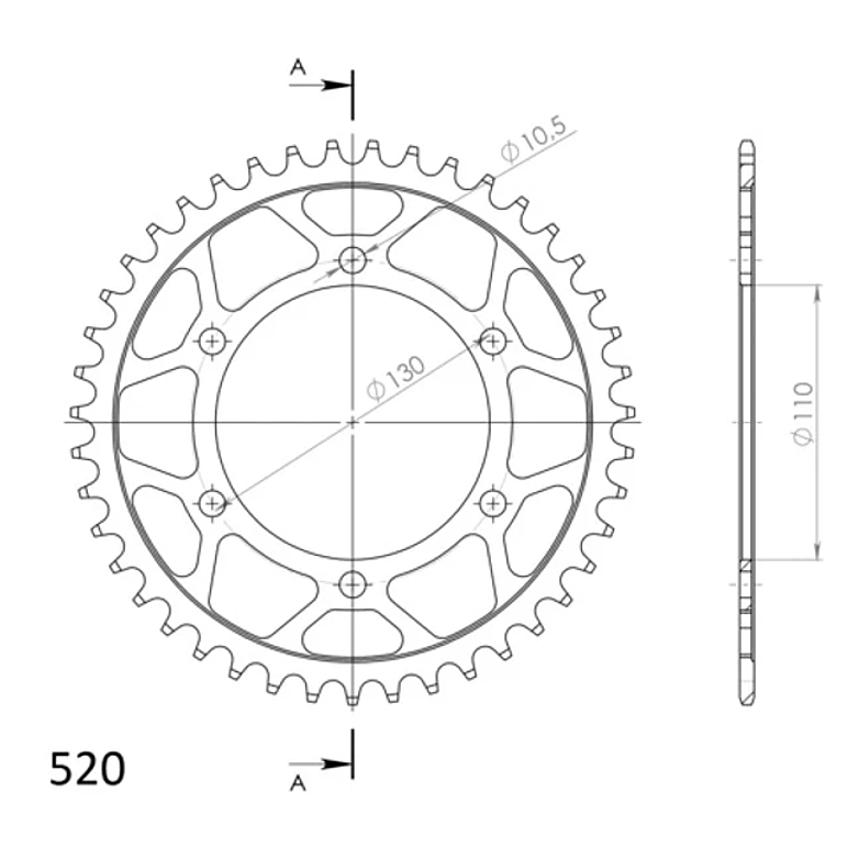 Kit de Transmisión Yamaha R3, MT-03, R3A.  RK - SuperSprox 5