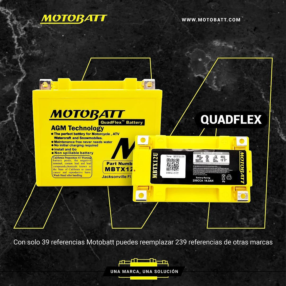 Batería Motobatt MBYZ16HD. Tecnología AGM, Heavy-Duty 6