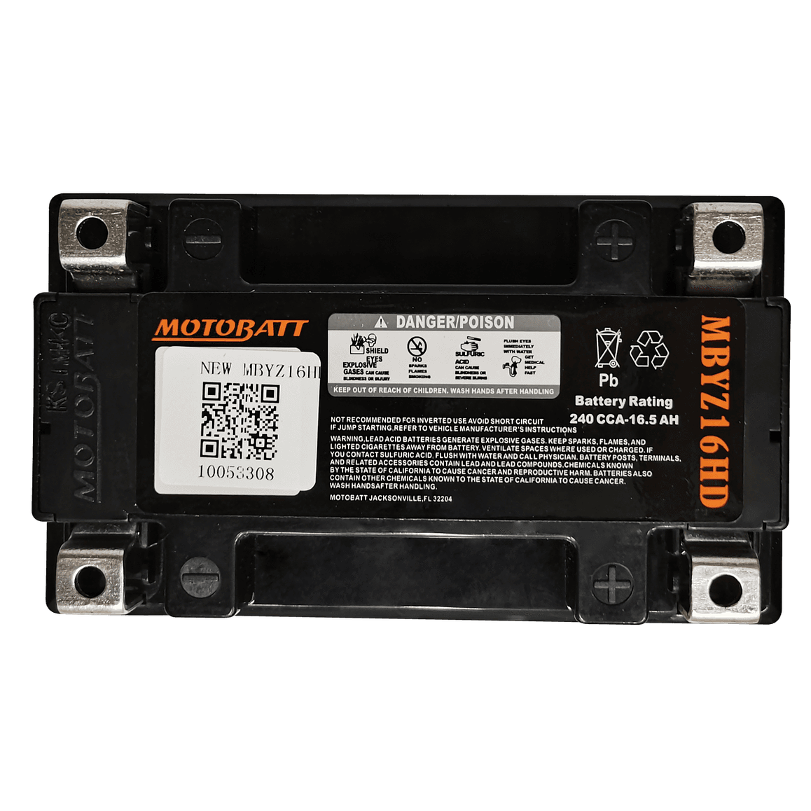 Batería Motobatt MBYZ16HD. Tecnología AGM, Heavy-Duty 2