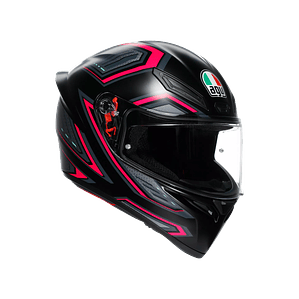 Casco AGV K1 S Sling Negro Matte / Fucsia. ECE 22.06. (QR Norma Chilena)