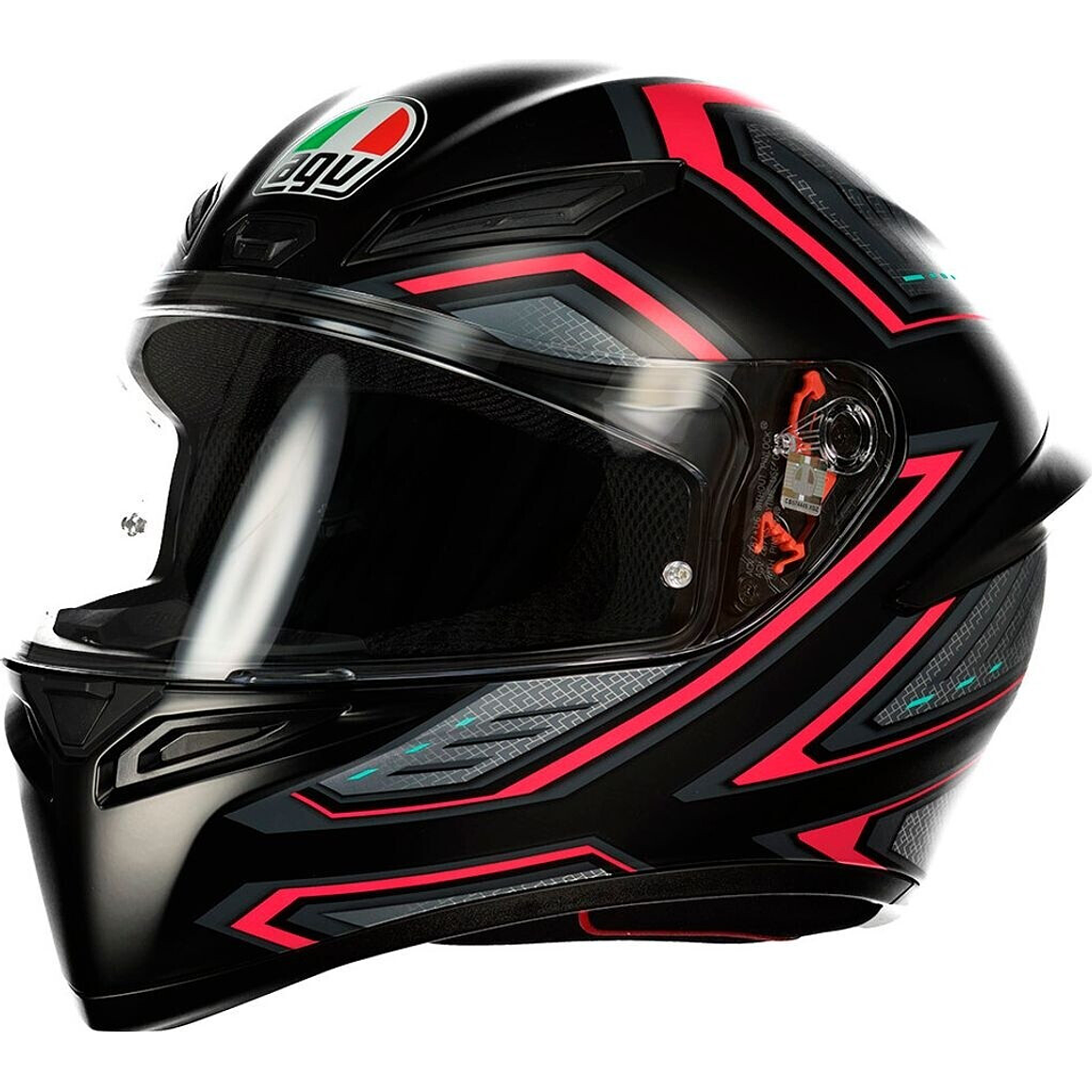 Casco AGV K1 S Sling Negro Matte / Fucsia. ECE 22.06. (QR Norma Chilena) 2
