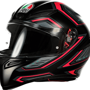 Casco AGV K1 S Sling Negro Matte / Fucsia. ECE 22.06. (QR Norma Chilena)