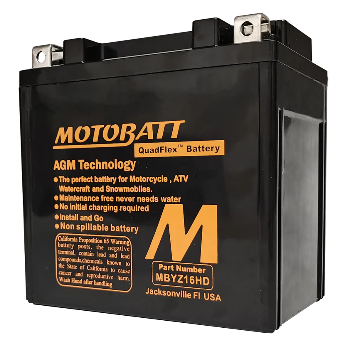 Batería Motobatt MBYZ16HD. Tecnología AGM, Heavy-Duty 1