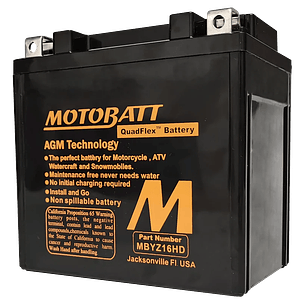 Batería Motobatt MBYZ16HD. Tecnología AGM, Heavy-Duty