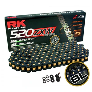 Cadena RK 520 ZXW. Black Scale, Xw'ring, Remache, Japonesa