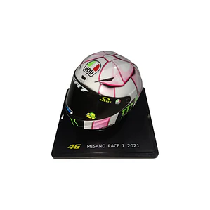 Casco de Colección Misano Race 1 año 2021. AGV Valentino Rossi. Escala 1:5