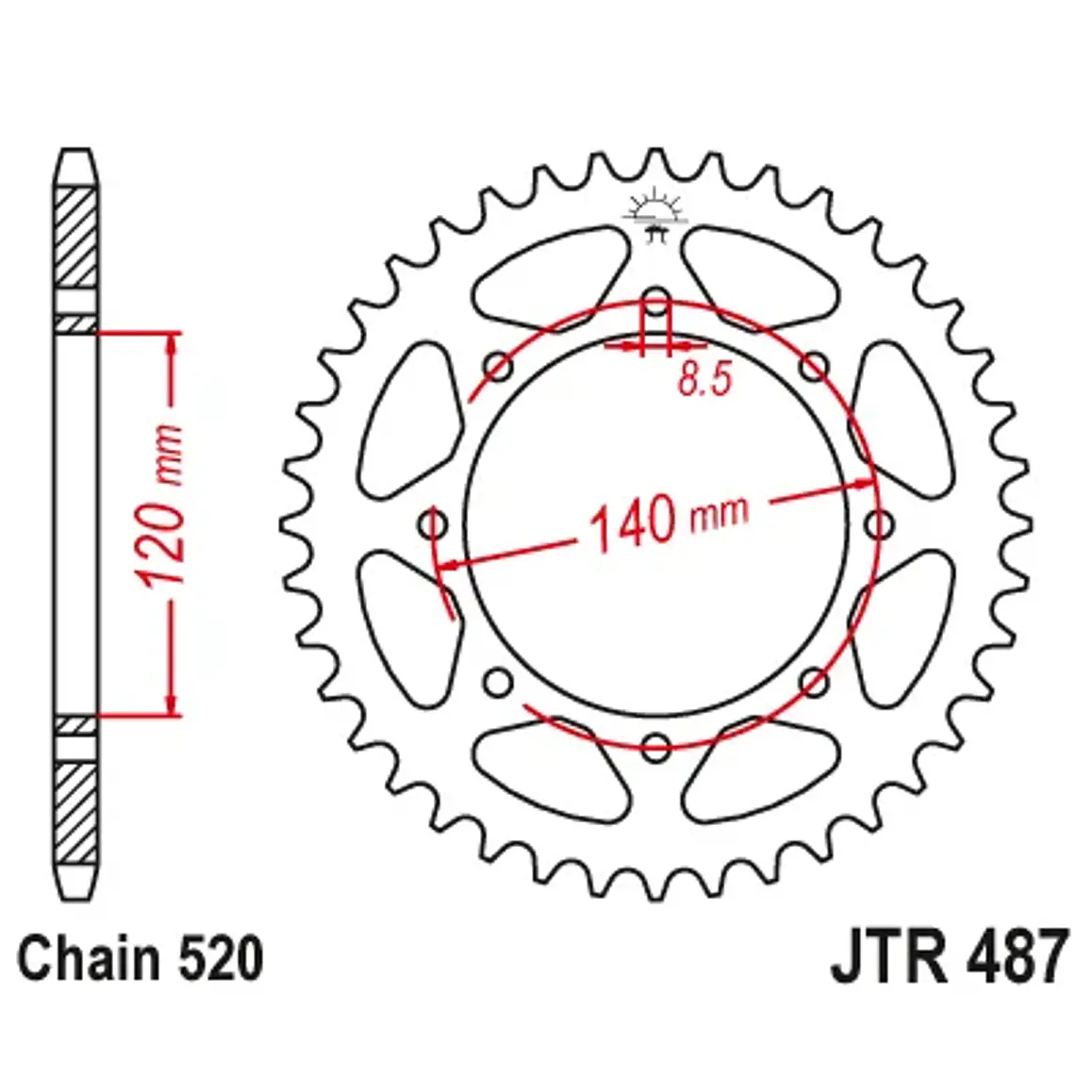 Catalina JT Sprockets Kawasaki KLR650. 43 Dientes 2