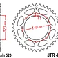 Catalina JT Sprockets Kawasaki KLR650. 43 Dientes - Miniatura 2