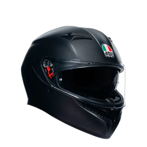 Casco AGV K3 Negro Matte (ECE22.06). QR Acreditación Chilena