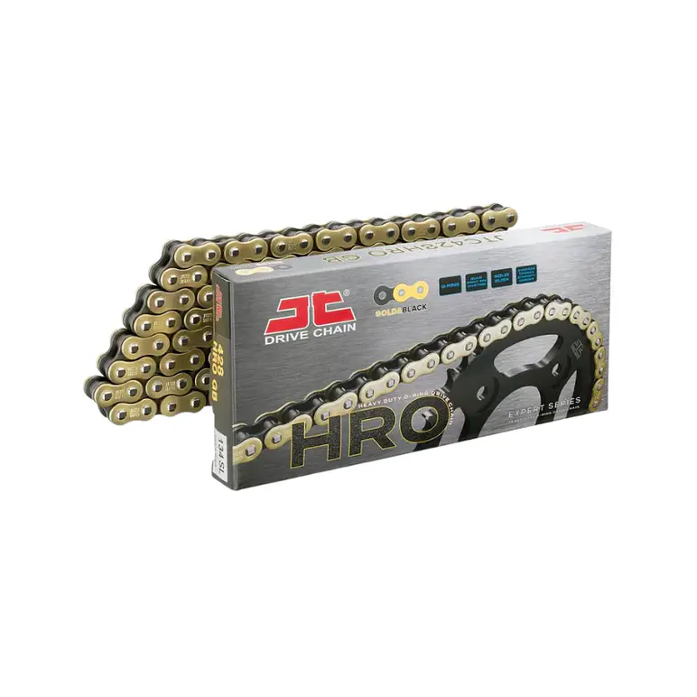 Cadena JT Sprockets 428 HRO. Dorada con O'ring. 140L 1