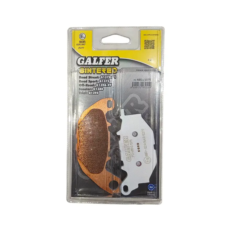 Pastillas de Freno Delanteras Yamaha R3, R3A, MT-03. Galfer Sinterizada, Road Sport 1