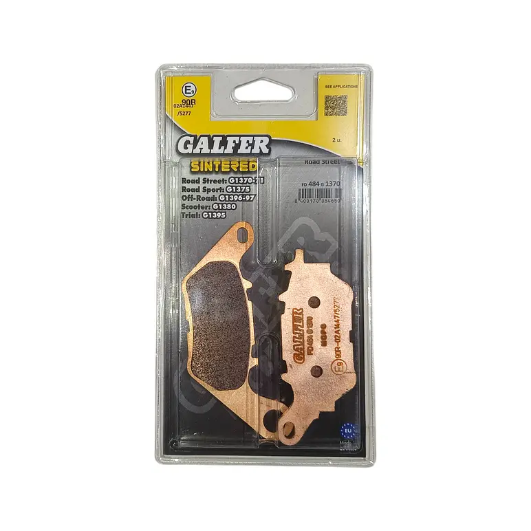 Pastillas de Freno Traseras Yamaha R3, MT-03, R3A. Galfer Sinterizada 1