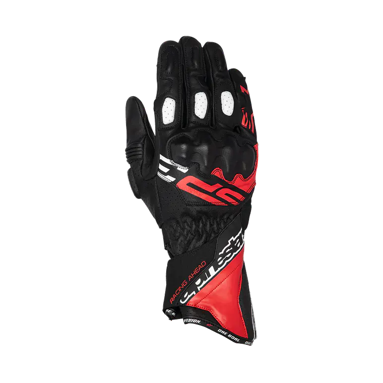 Guantes Alpinestars SP-3. Diseño Racing, Color Negro-Rojo, Cuero 1