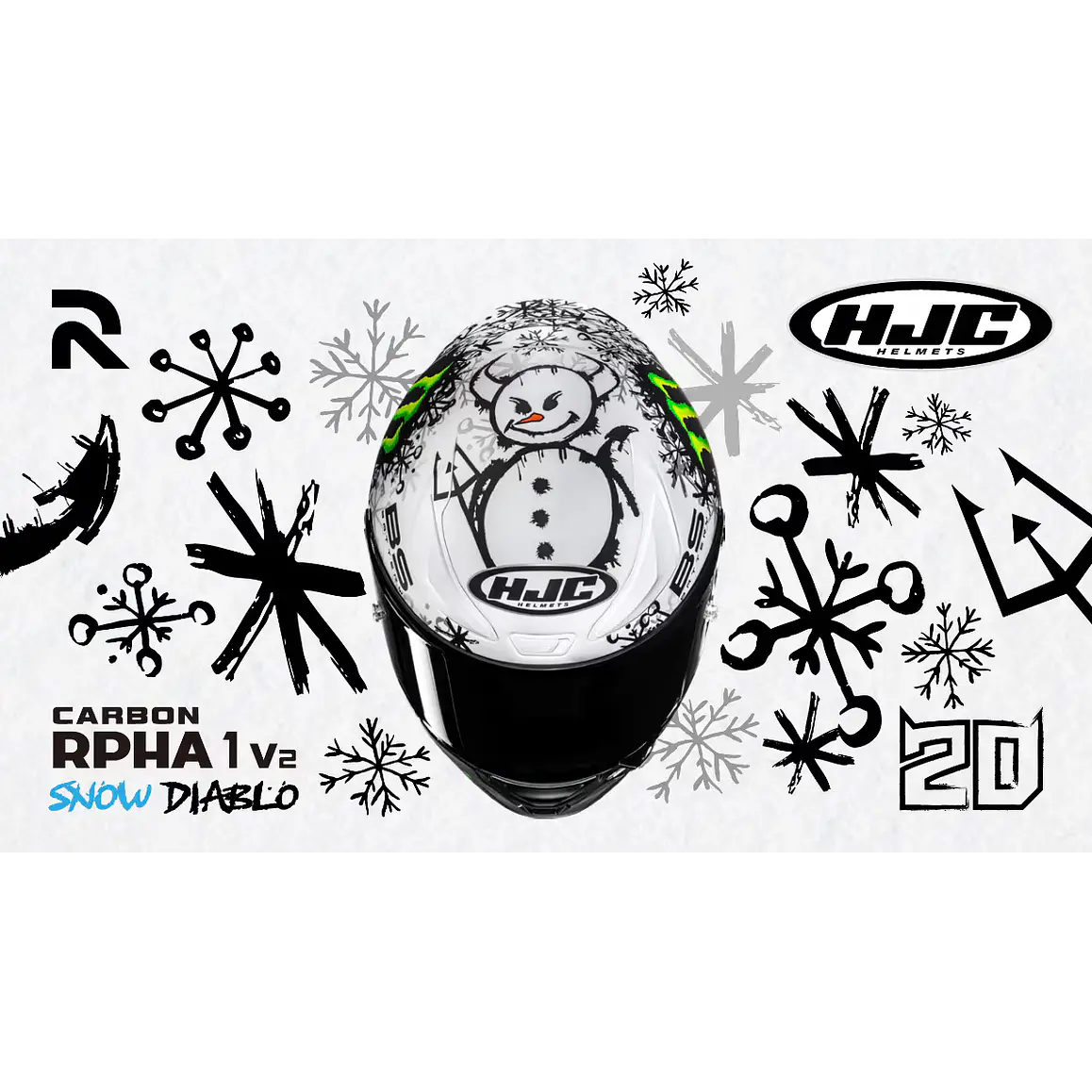 Casco HJC RPHA 1 V2 Carbon Snow Diablo 3