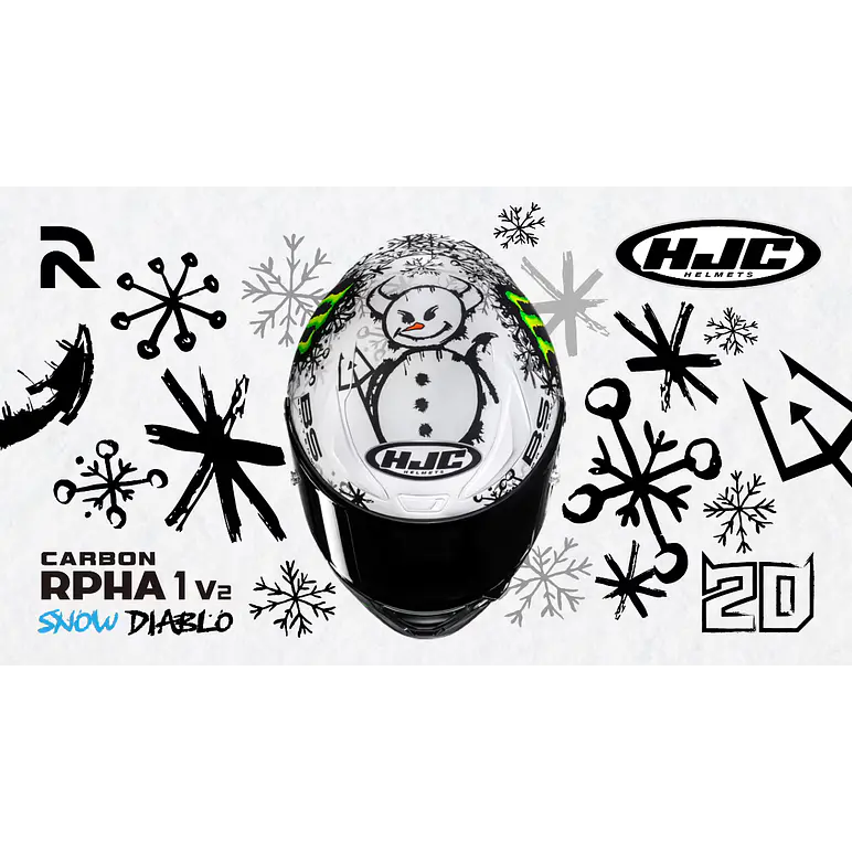 Casco HJC RPHA 1 V2 Carbon Snow Diablo 3
