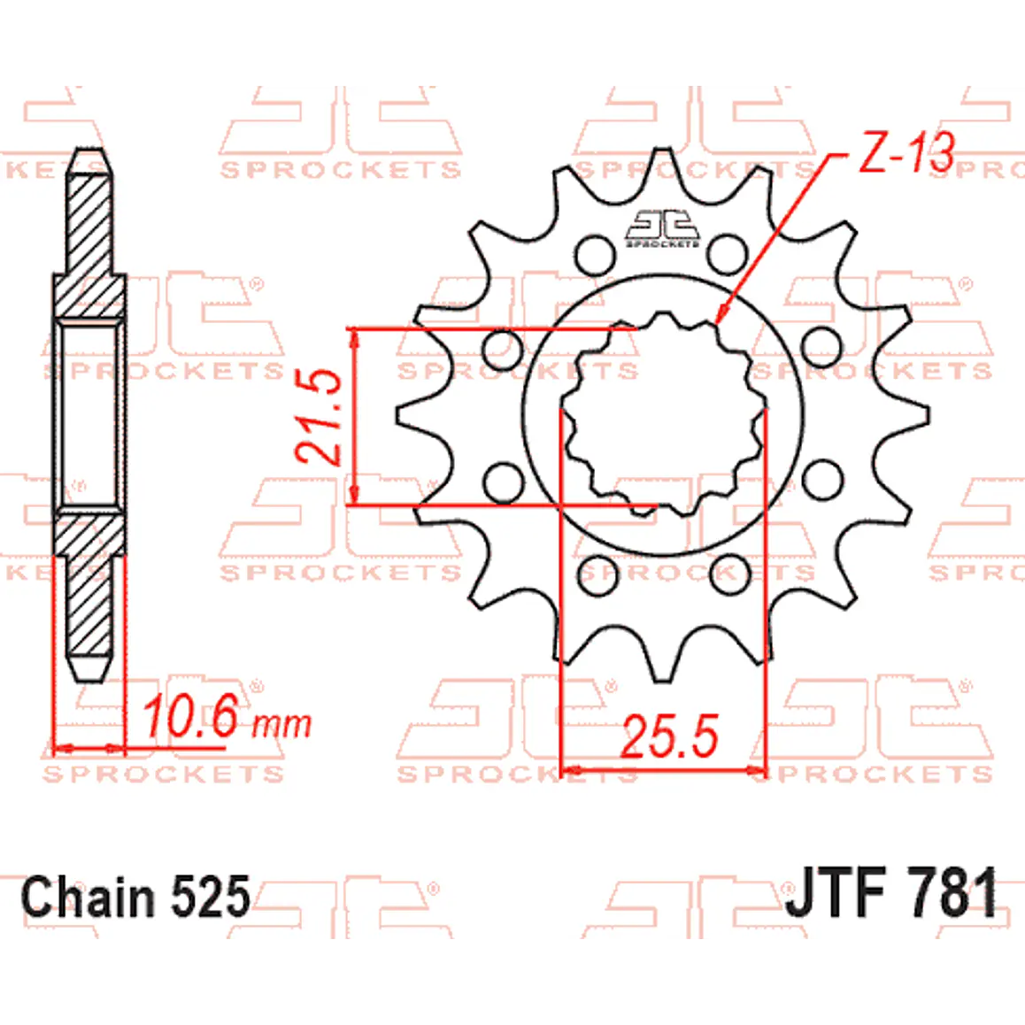 Piñón de Ataque JT Sprockets Benelli 302 S, TNT300, Leoncino 500, TRK502 3