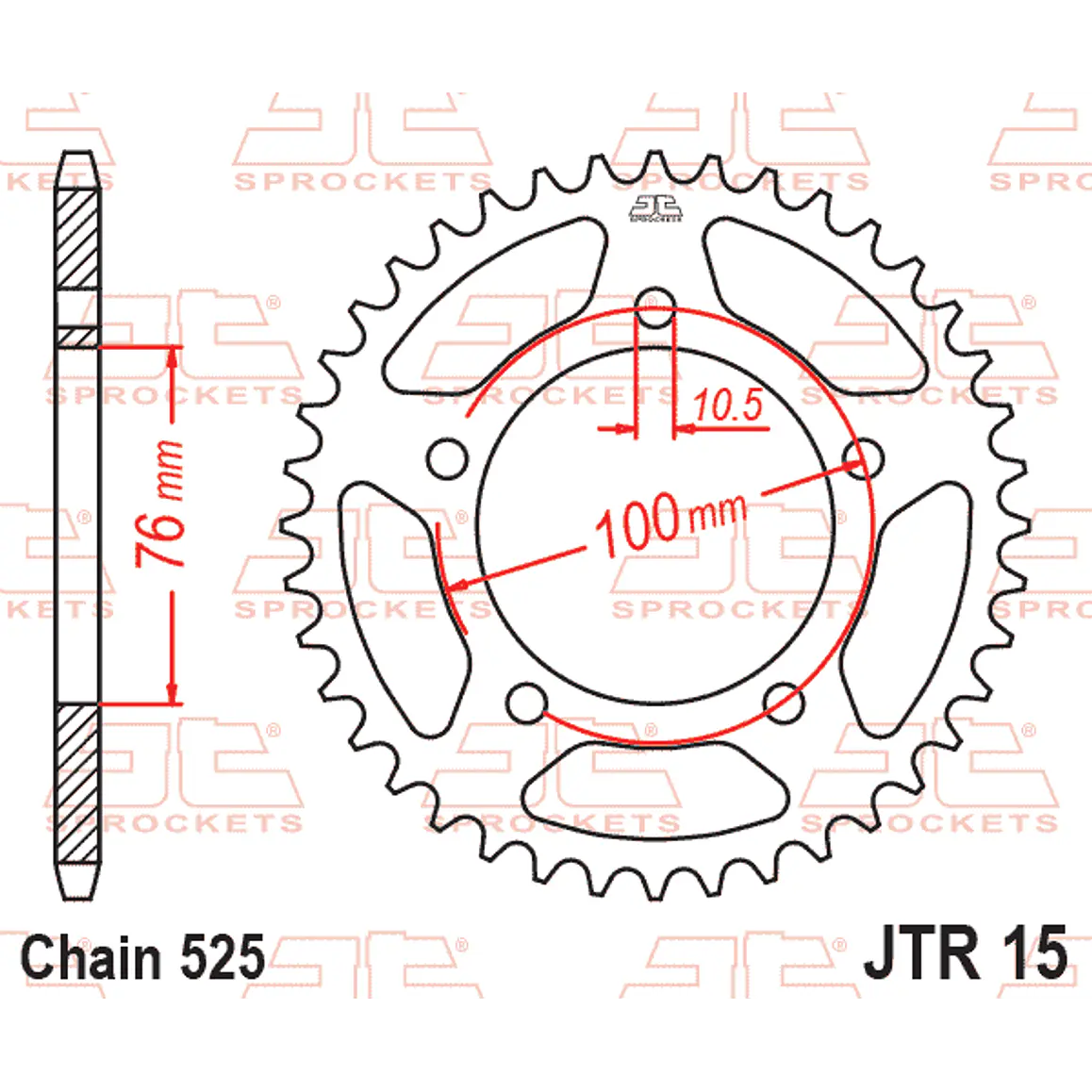 Catalina JT Sprockets Benelli TRK 502, Leoncino 502. De 42 dientes 3