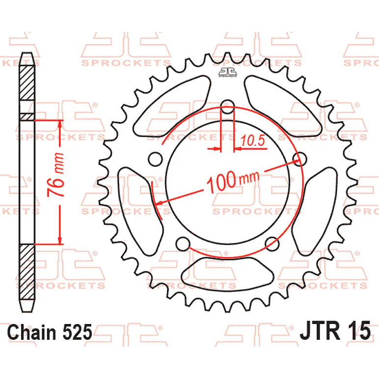 Catalina JT Sprockets Benelli TRK 502, Leoncino 502. De 42 dientes 3
