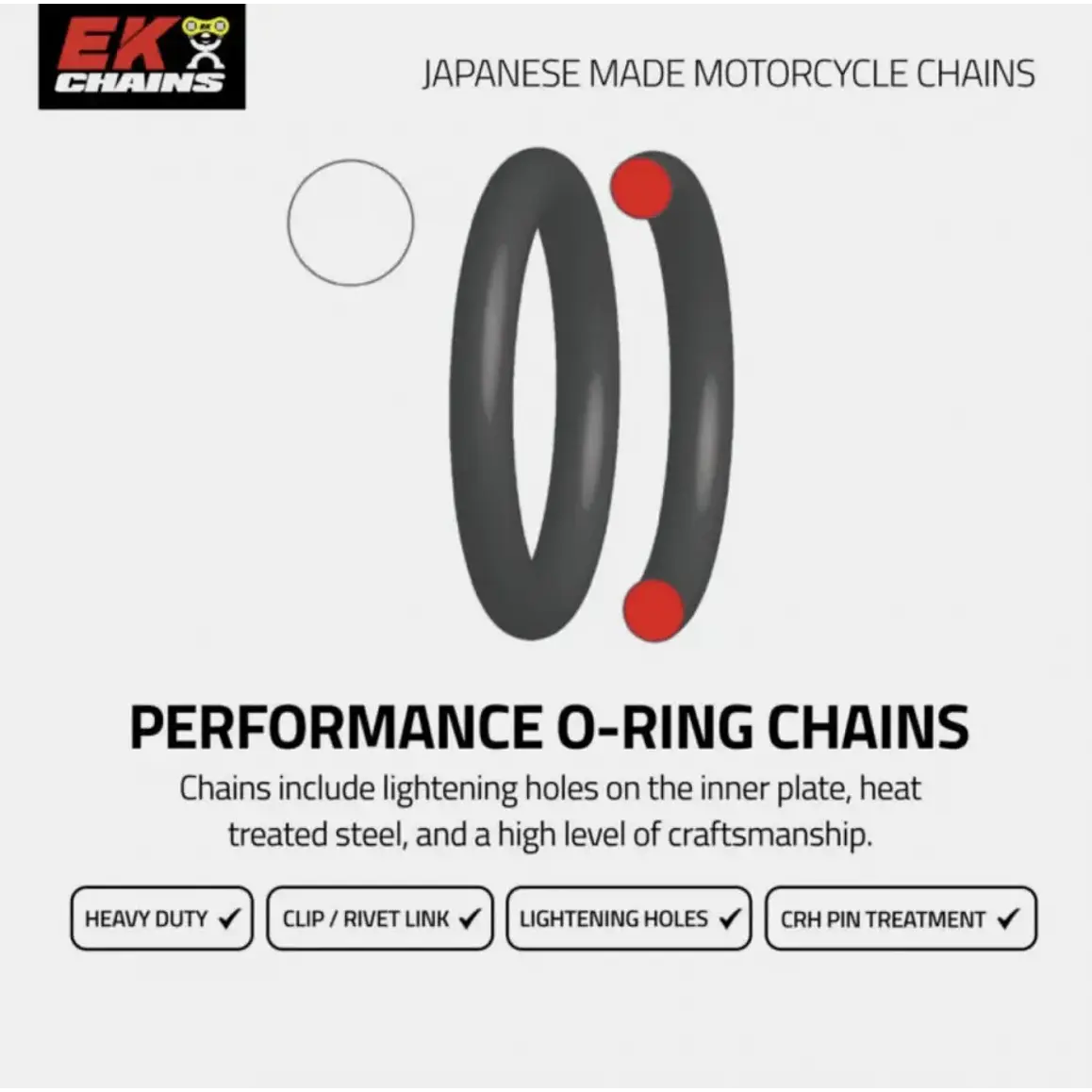 Cadena EK 520 SRO. Con O'ring, Japonesa, 120L, con Clip, Gris 4